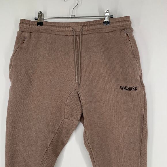 Gymshark Women Jogger M Brown Thick Plush Drawstring Sweatpants Winter 25" - Picture 2 of 9